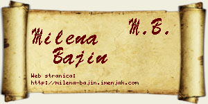 Milena Bajin vizit kartica